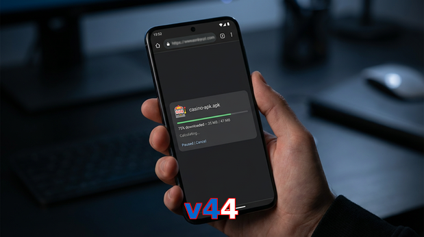 Main screen of V44 apk page for PK players