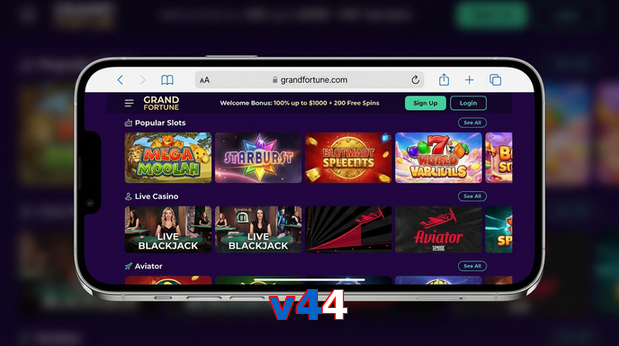 Main screen of V44 ios page for PK players